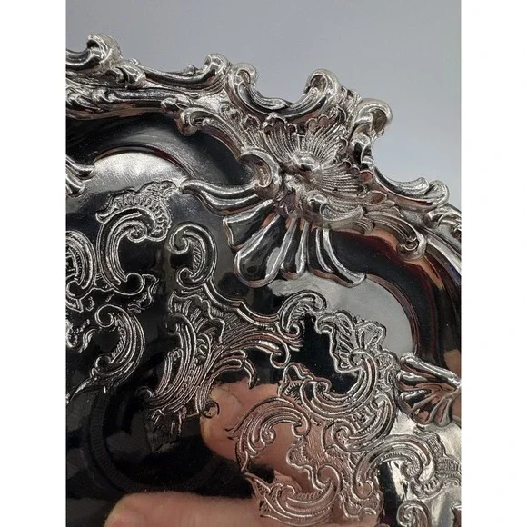 Old Sheffield Silverplate Salver by Corbell & Co Round Tray Silver Over Copper